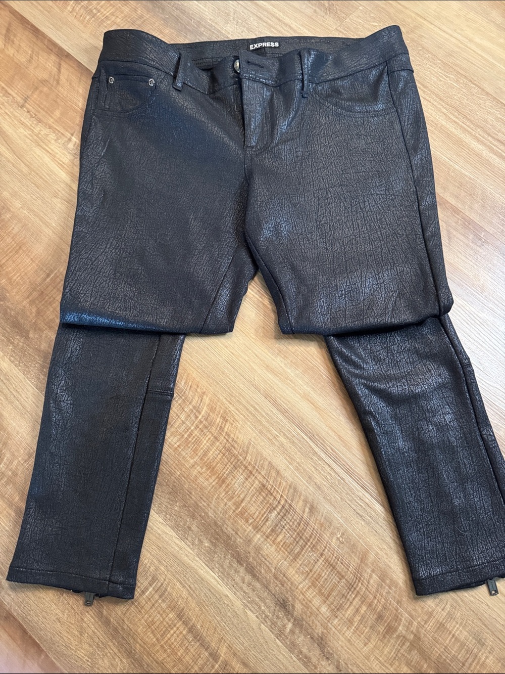 Express Black Coated Skinny Jeans